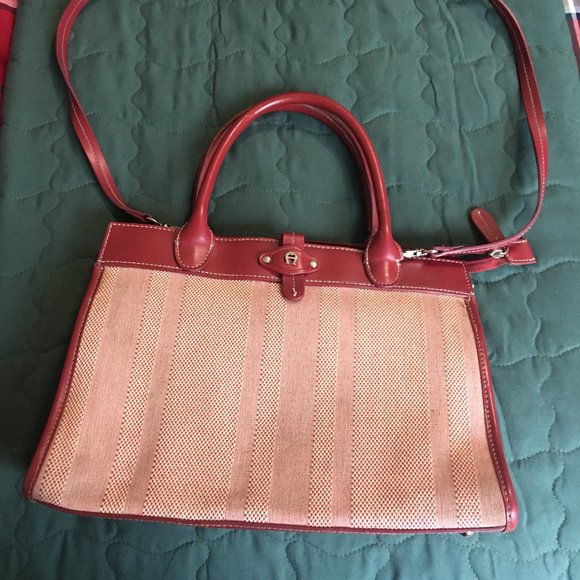 Etienne Aigner Bags Etienne Aigner Leather And Cloth Bag Poshmark